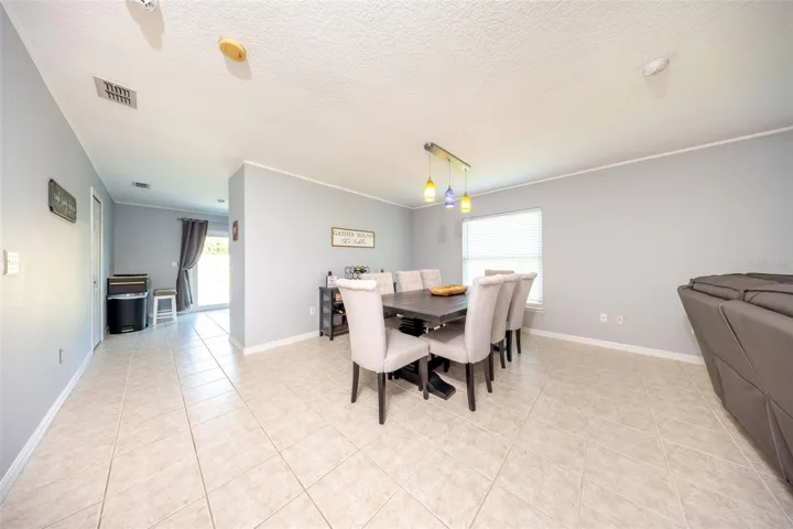 Dining area flows to the kitchen