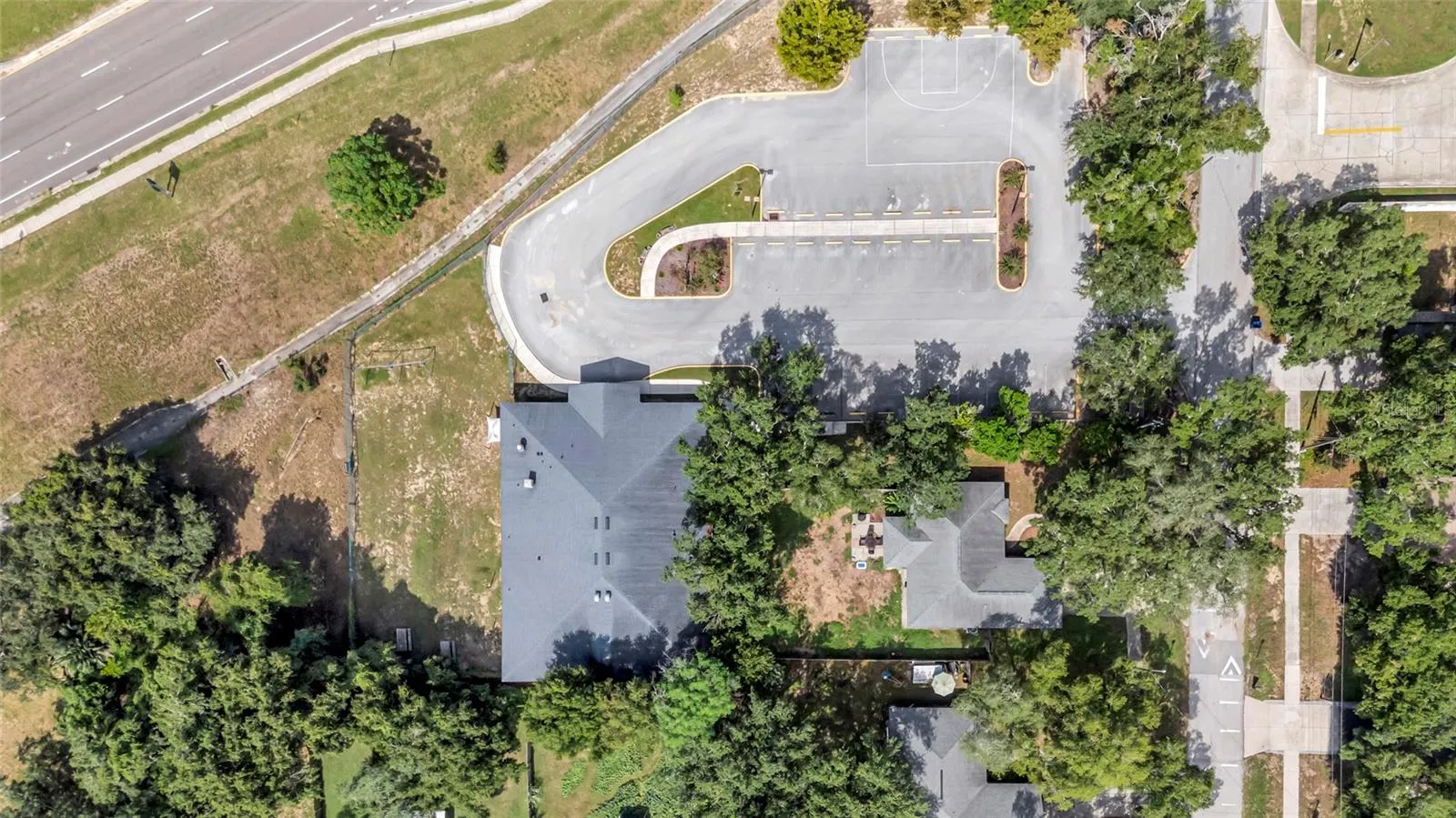Aerial of Building and Parking Lot