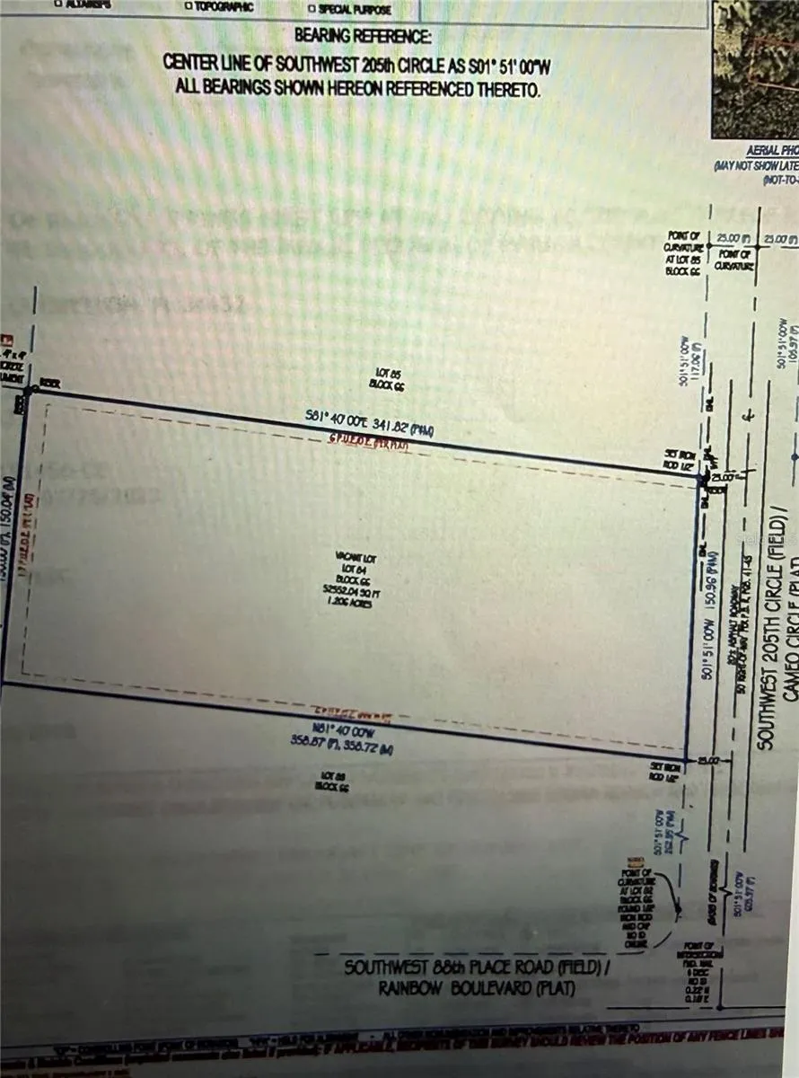 Lot Dimensions from Survey