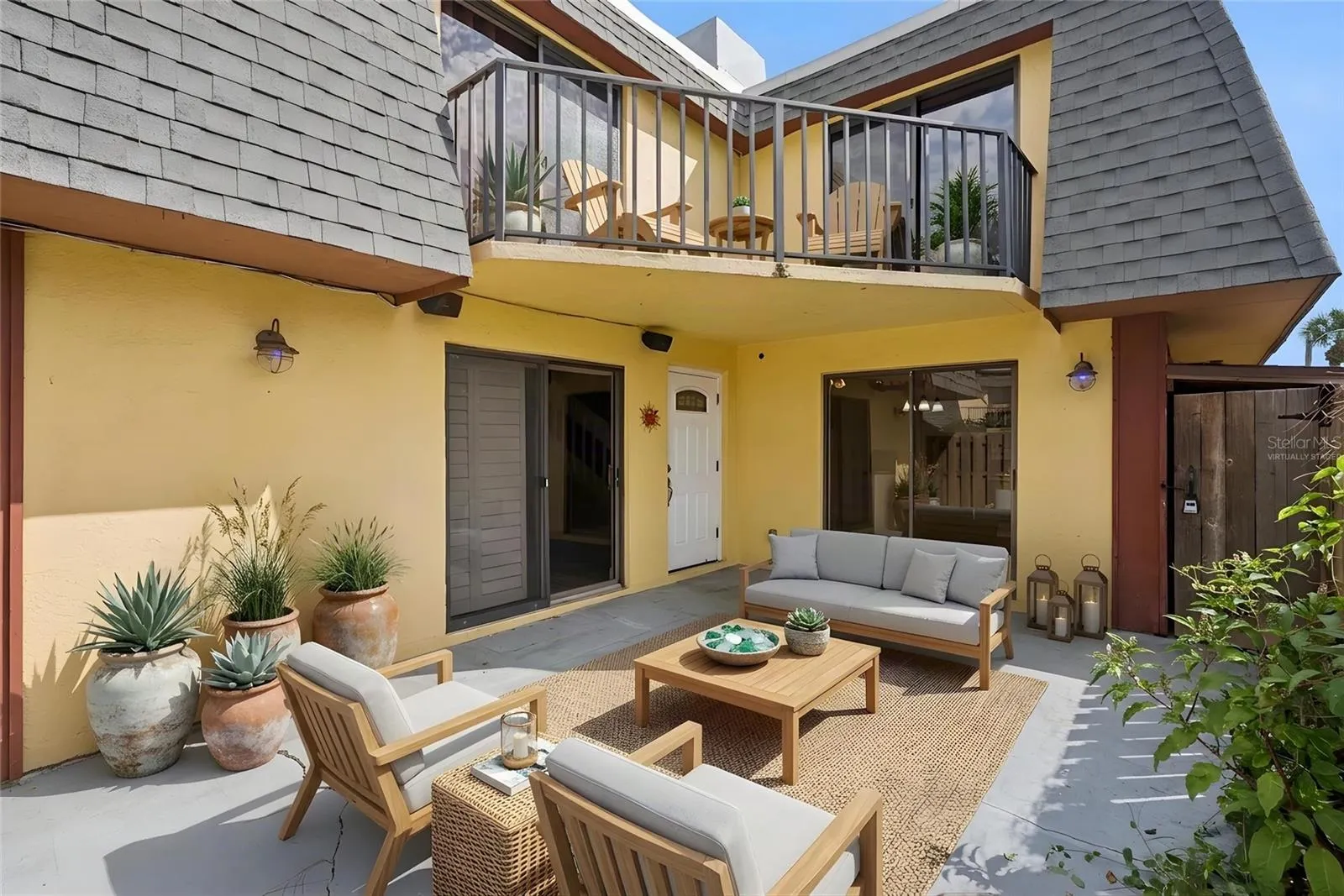Virtually Staged Fenced-In Courtyard