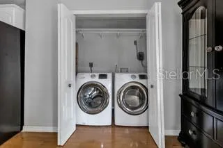 Laundry Closet, adjacent to Kitchen