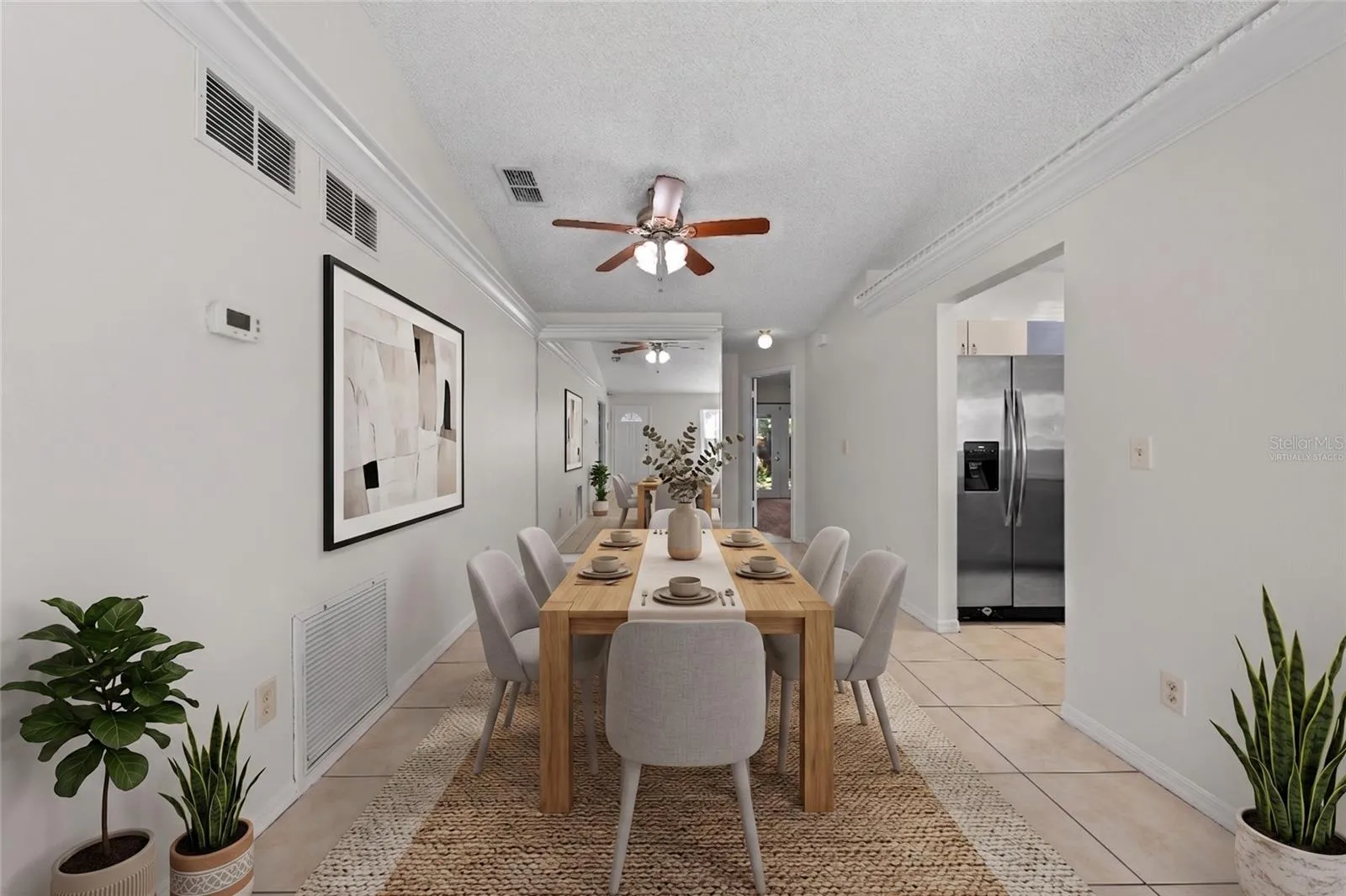 Virtually staged Dining Room