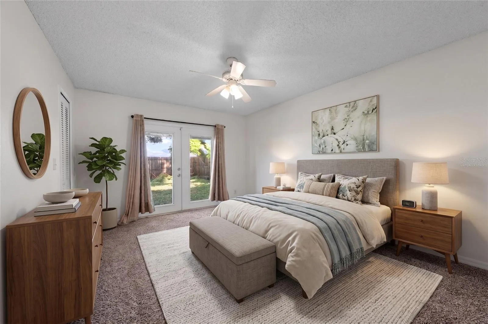 Virtually staged Primary Bedroom