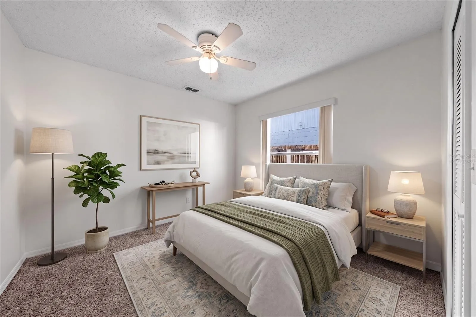 Virtually staged Bedroom #3