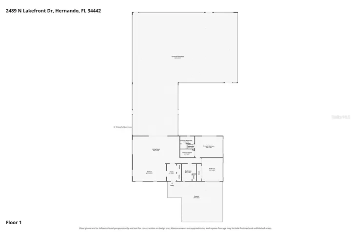 Two bed, two bath Main Residence Floor Plan