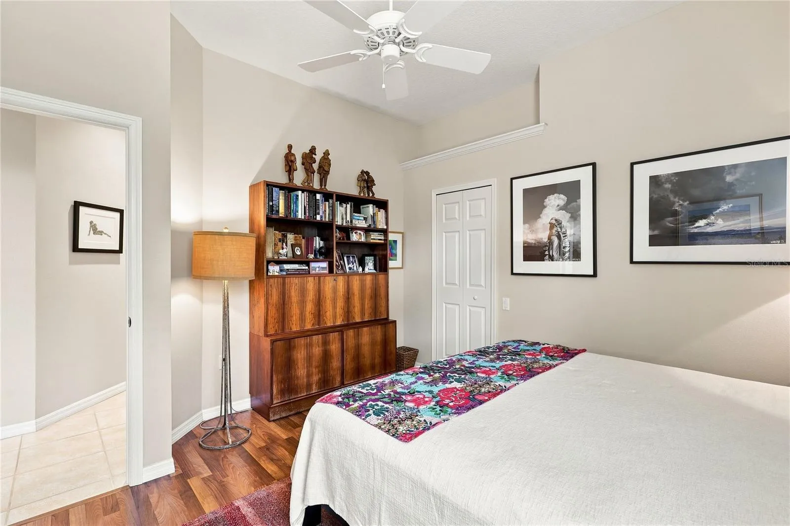 Another view of the guest bedroom highlighting the spacious closet