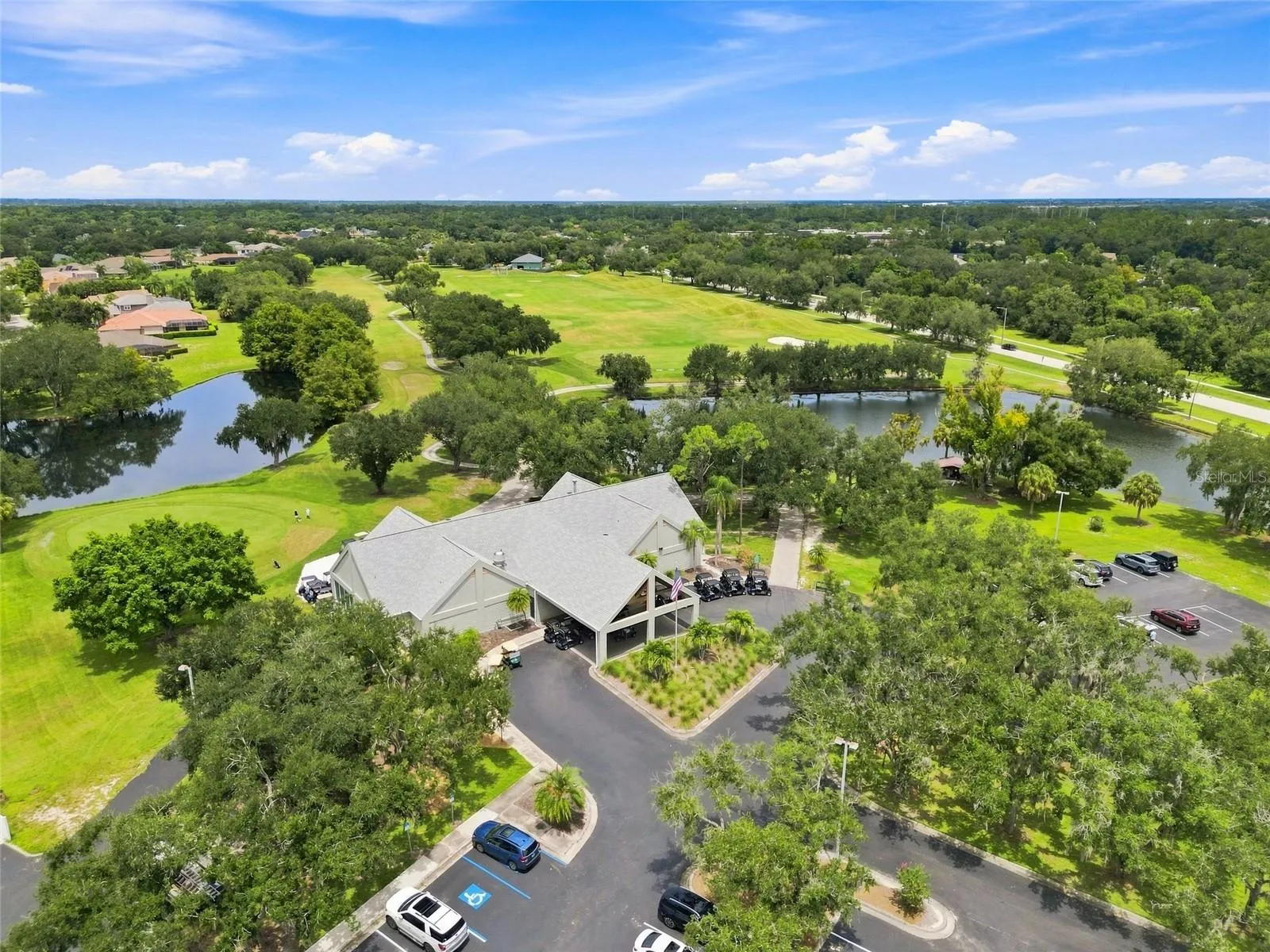 Nearly well-maintained public golf course and clubhouse offer convenient access to golf without private club membership