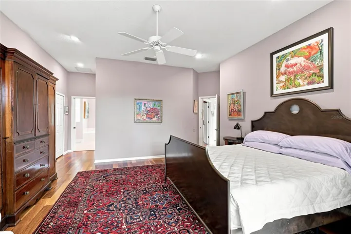 Generously sized primary bedroom with an en-suite bath