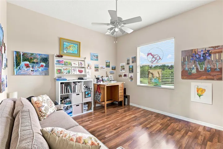 Versatile third bedroom currently used as an art studio