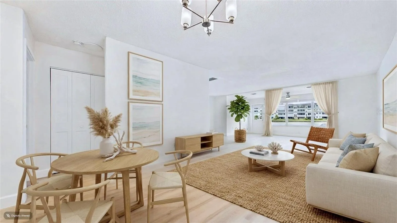 VIRTUALLY STAGED DINING ROOM AND LIVING ROOM