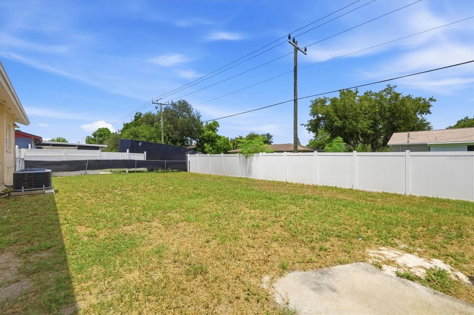 Fenced back yard