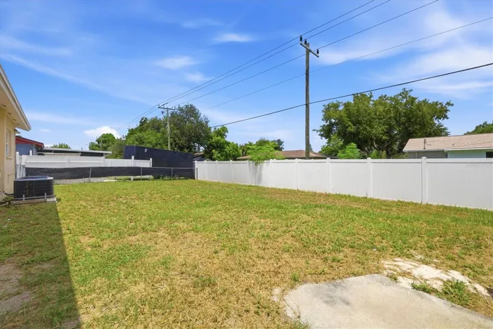 Fenced back yard