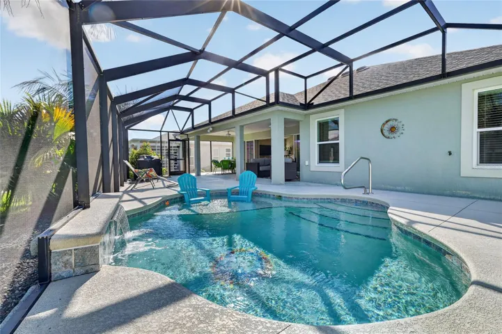 SALT WATER POOL WITH WATER FALL