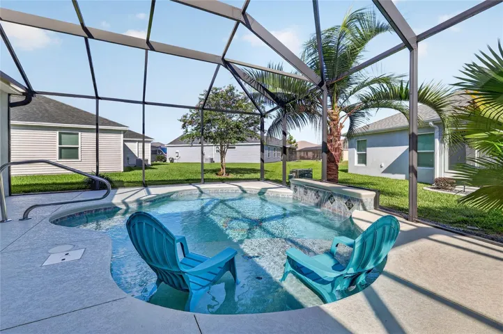 SALT WATER POOL WITH WATER FALL