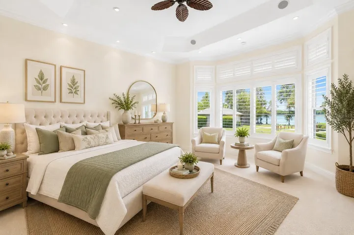 Primary Downstairs Bedroom Virtually Staged