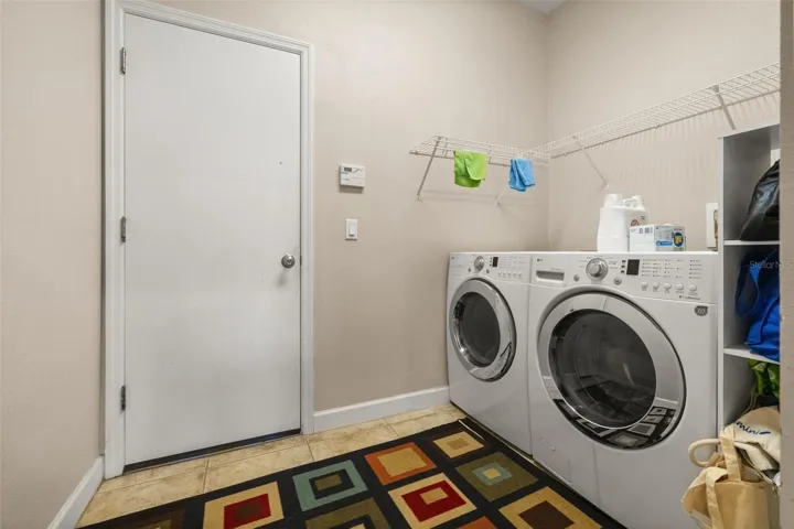 Laundry room near the kitchen and garage