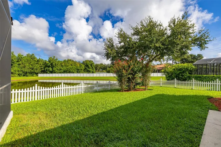Fully fenced in backyard