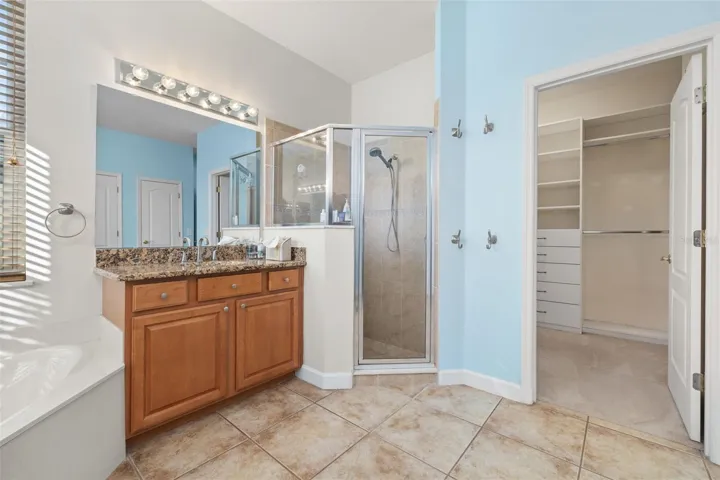 Walk-in shower, plus vanity #2 near closet #2