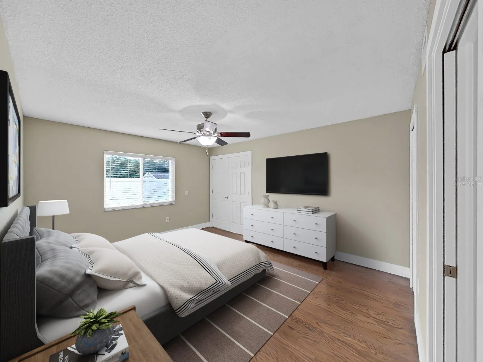 virtually Staged master bedroom