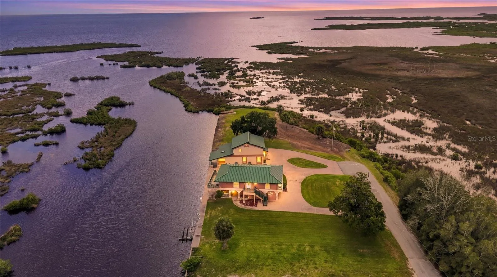 Twilight Aerial – Waterfront &amp; Coastal Setting