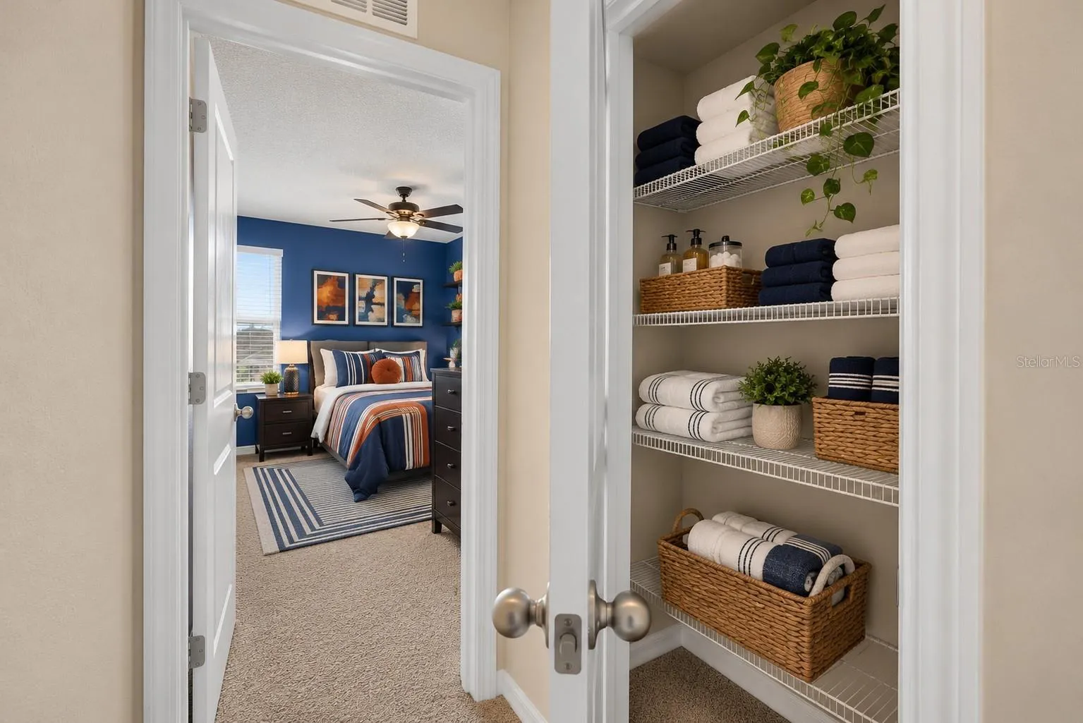 Staged Linen Closet