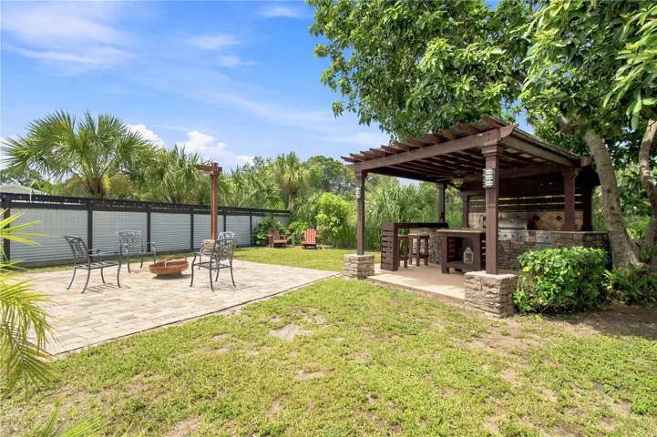 Open paver deck and BBQ
