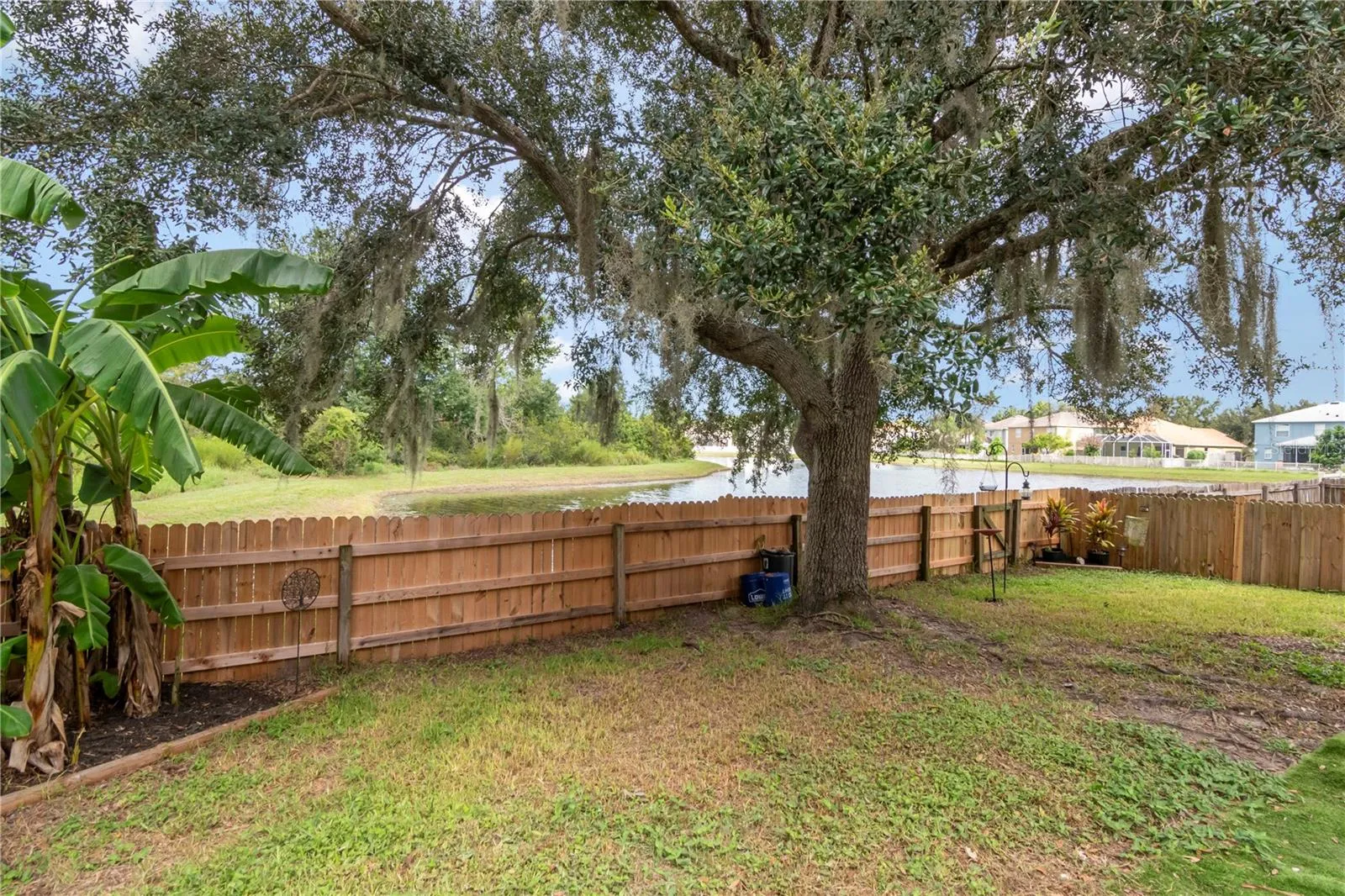 fenced backyard