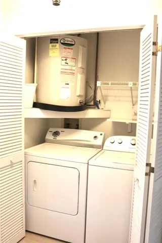 Indoor laundry. So convenient to bedroom and bath
