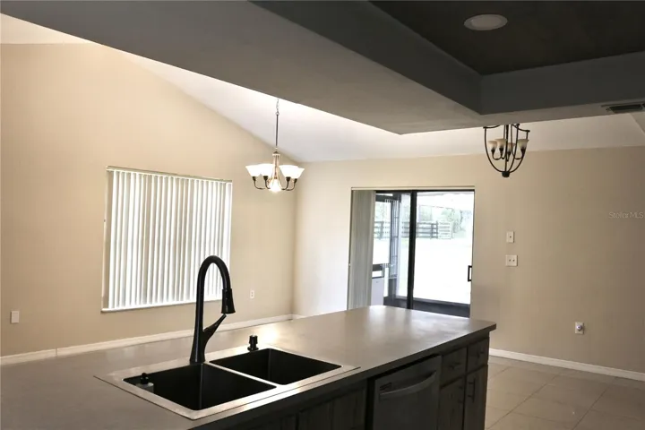 From the kitchen toward the family room