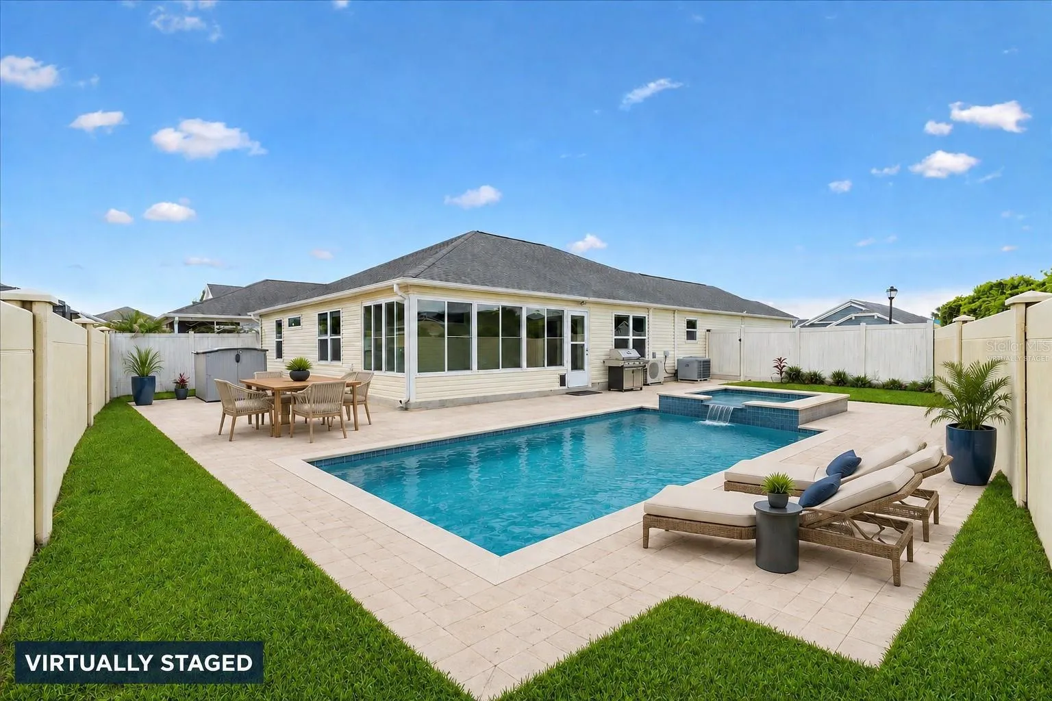 Virtually Staged Pool and decking