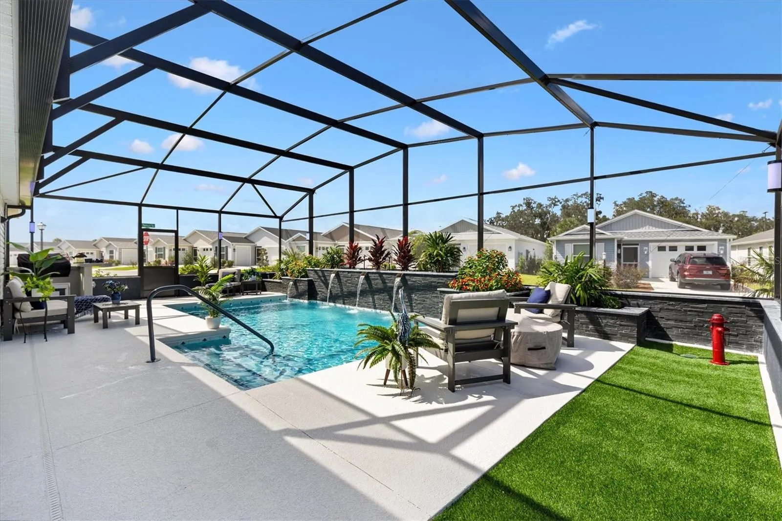 Salt Water Pool with Outdoor Kitchen