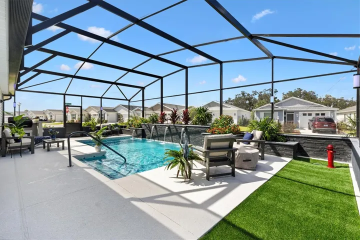 Salt Water Pool with Outdoor Kitchen