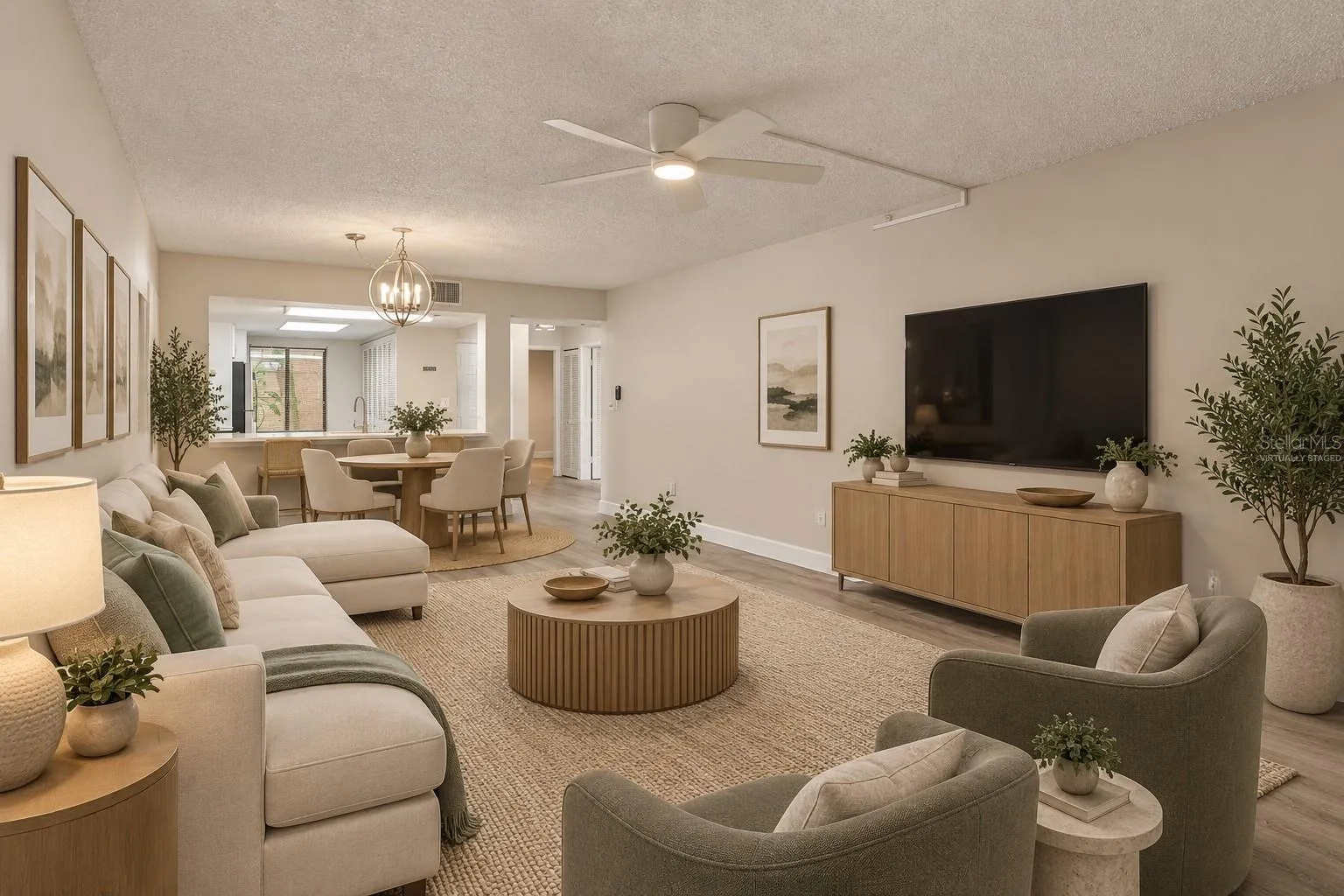 Living Room and Dining Room - Virtually Staged