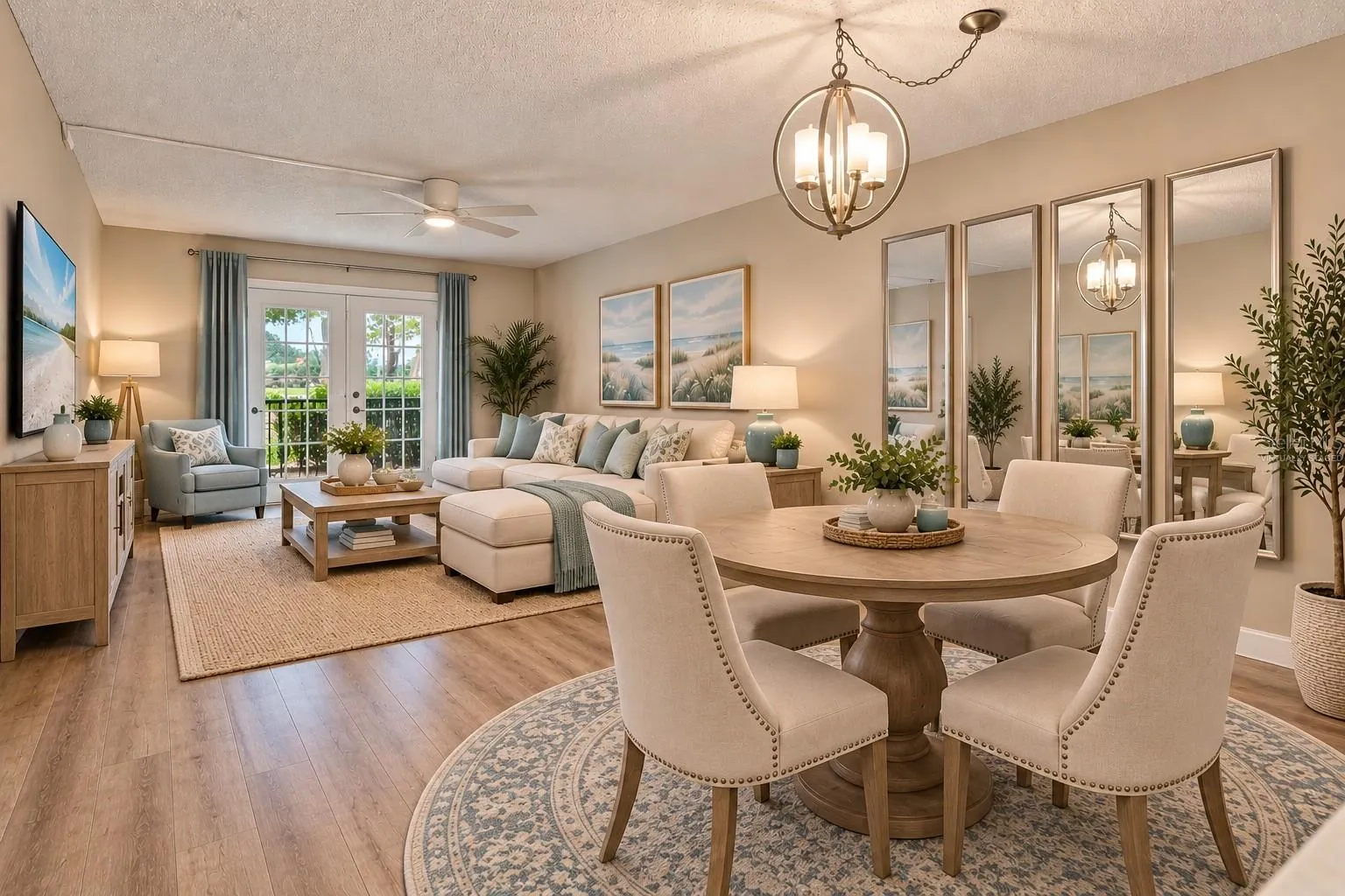 Living Room and Dining Room - Virtually Staged