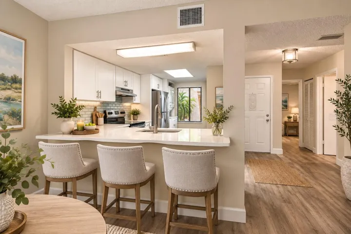 Kitchen and Foyer - Virtually staged