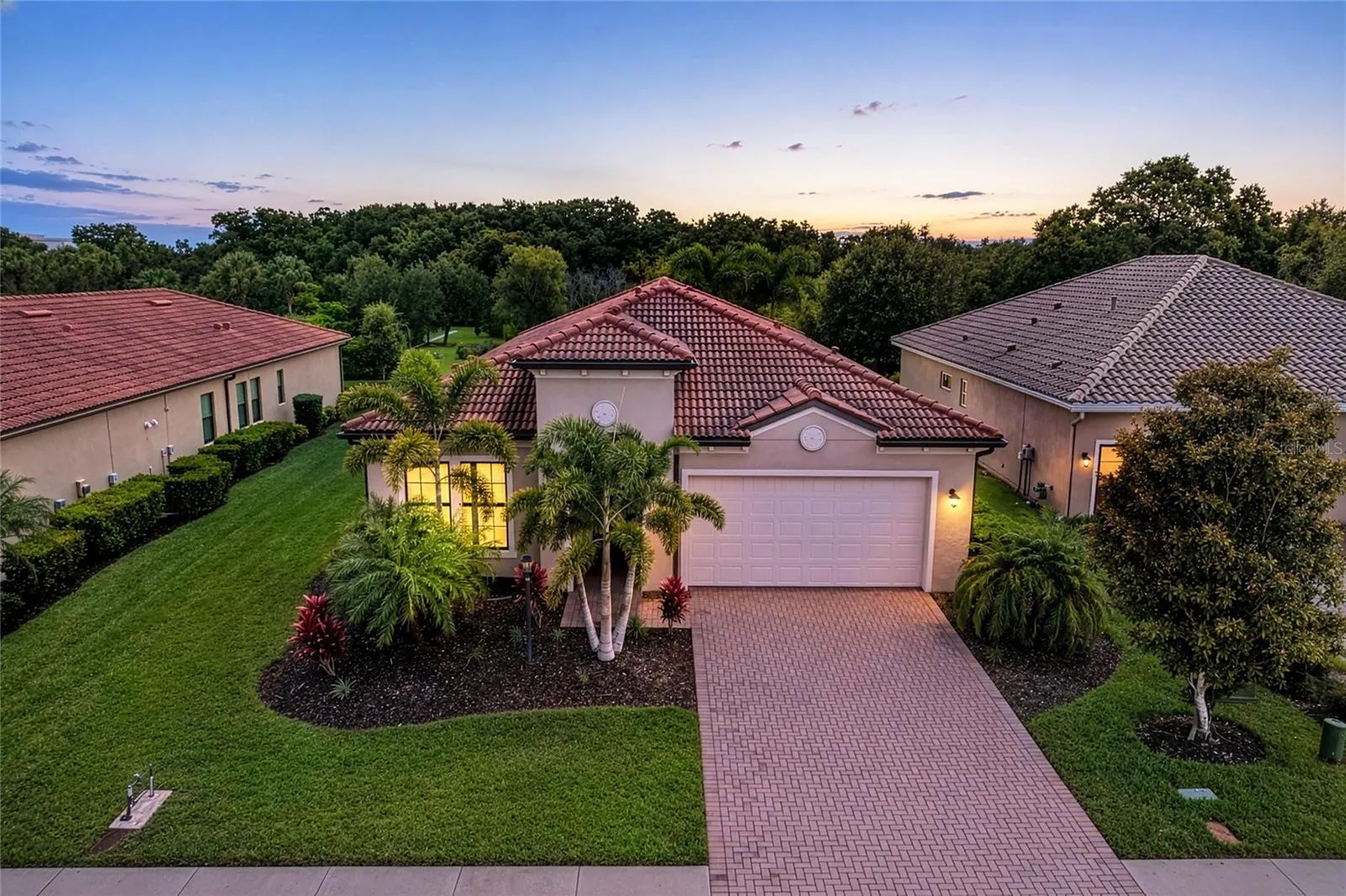 Front of home at sunrise