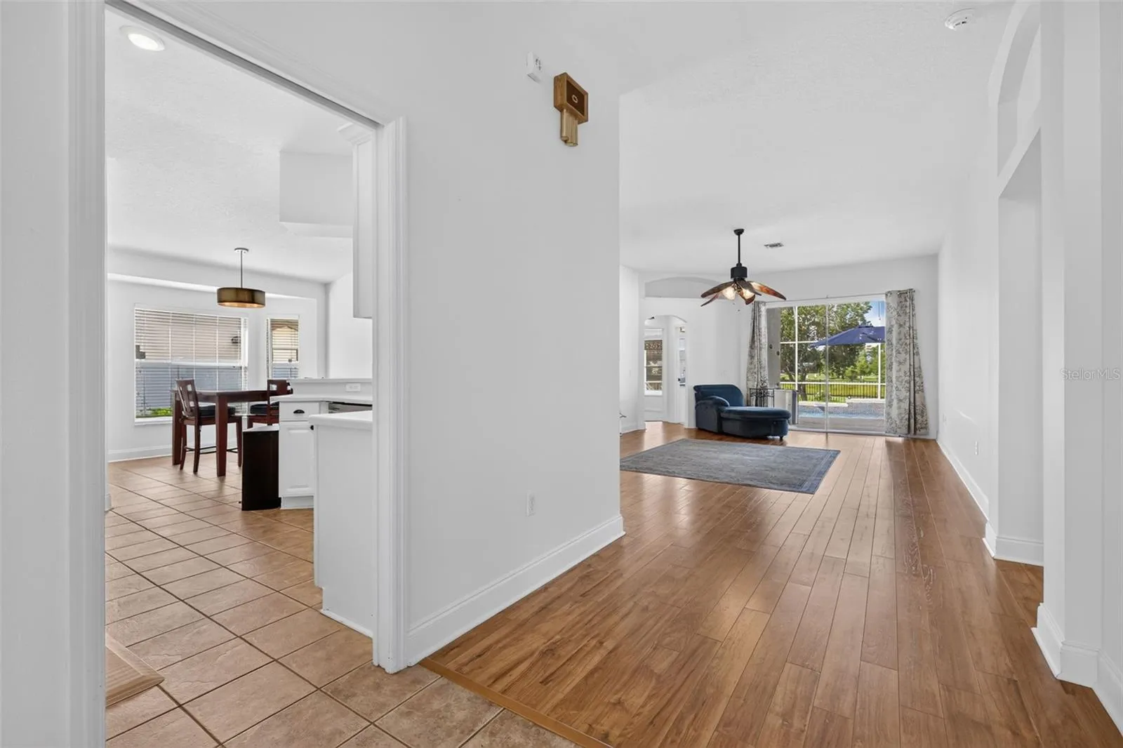 View from Foyer to Kitchen and Living Room