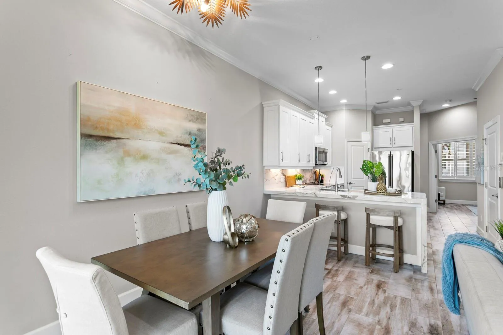 Dining area facing kitchen