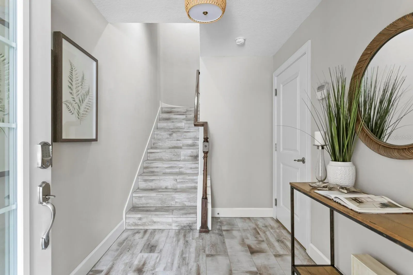 Stairs leading up to main living area