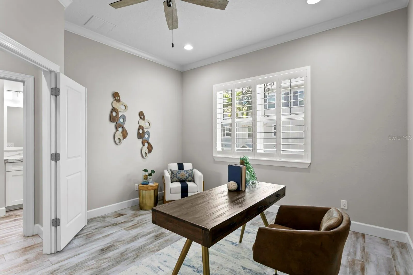 Office/bonus room with french-style doors