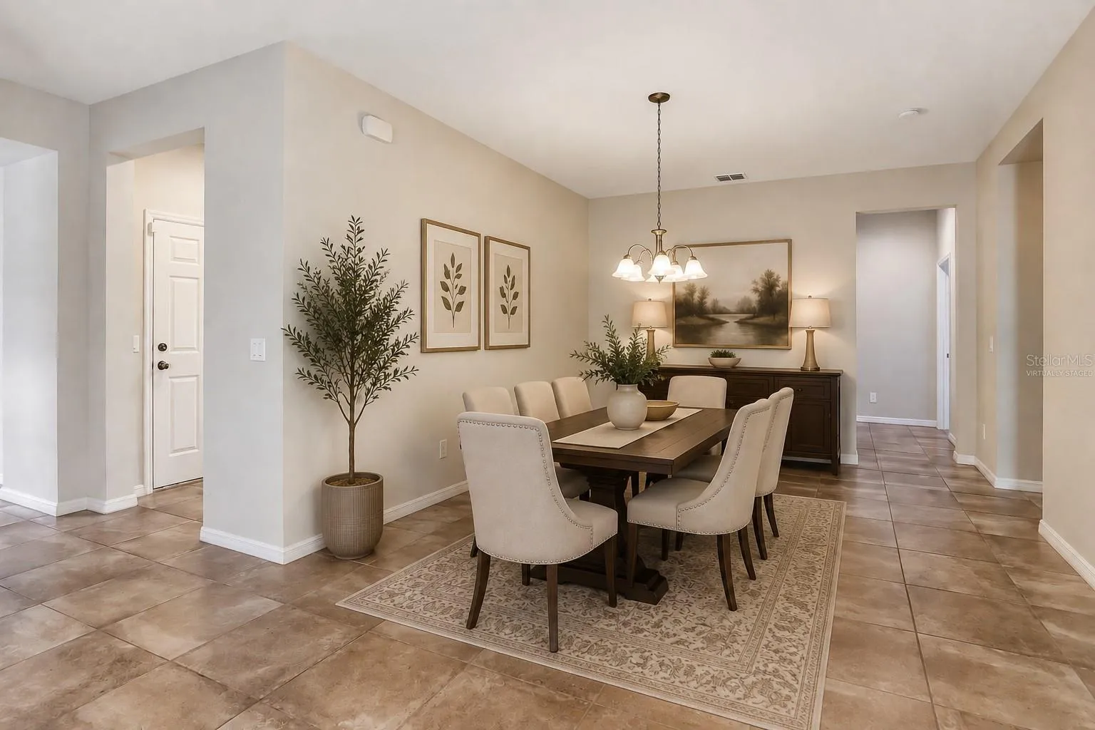 Virtually Staged dining room.