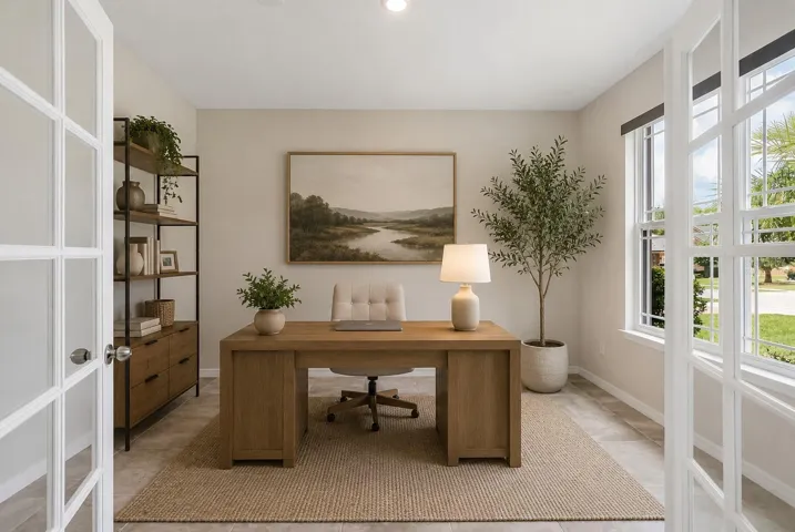 Virtually Staged office space or flex room to meet your needs.