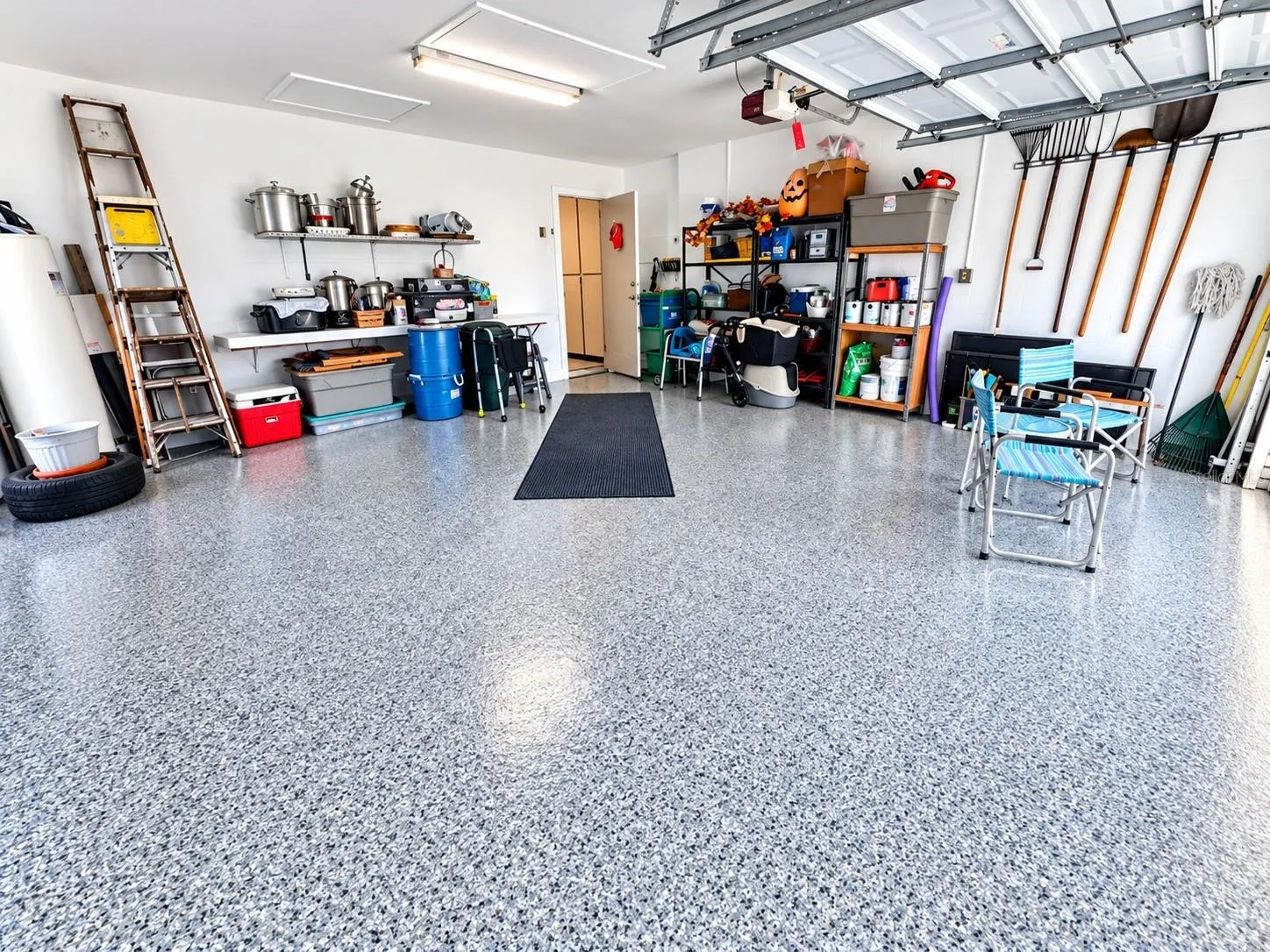 Garage with new SHARK coatings floor