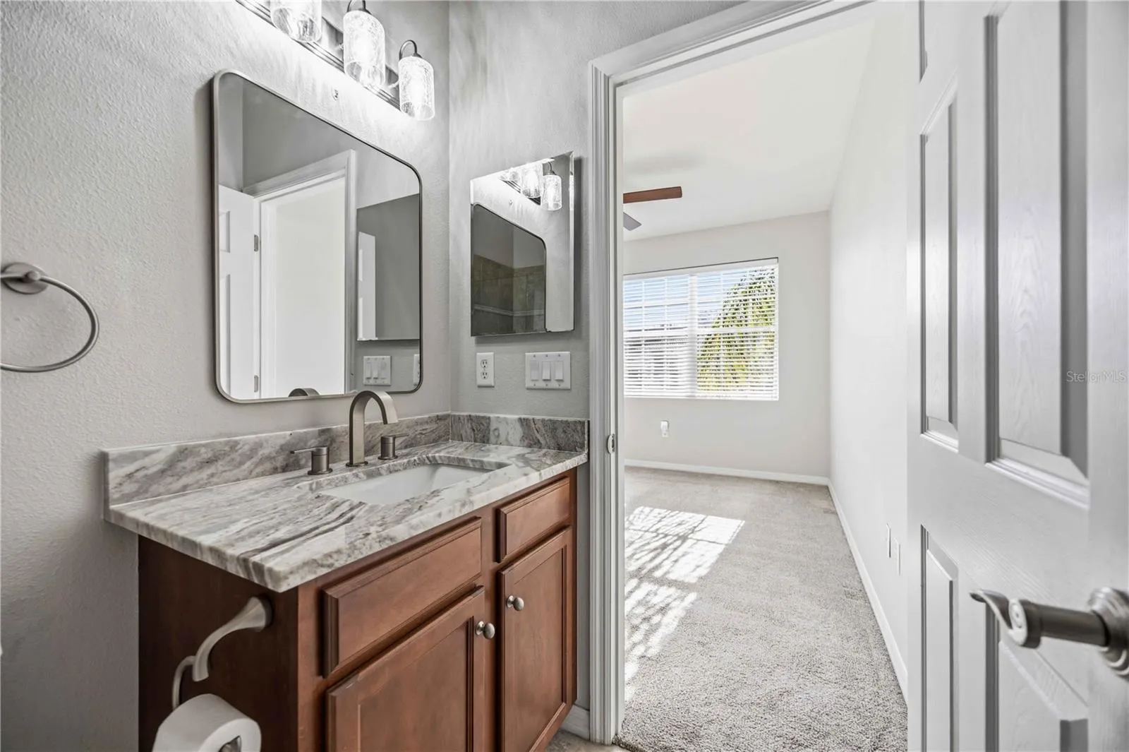 En-suite bathroom, new countertop and mirror