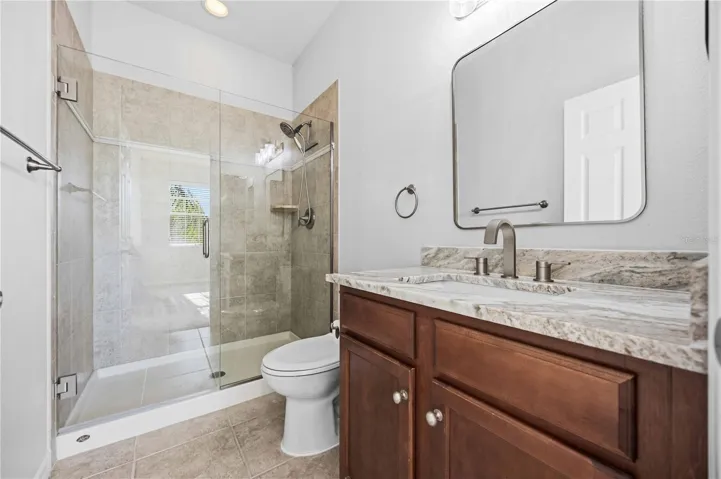 Walk in shower.