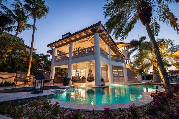 Pool view offers stunning open water views of Tampa Bay and serene privacy