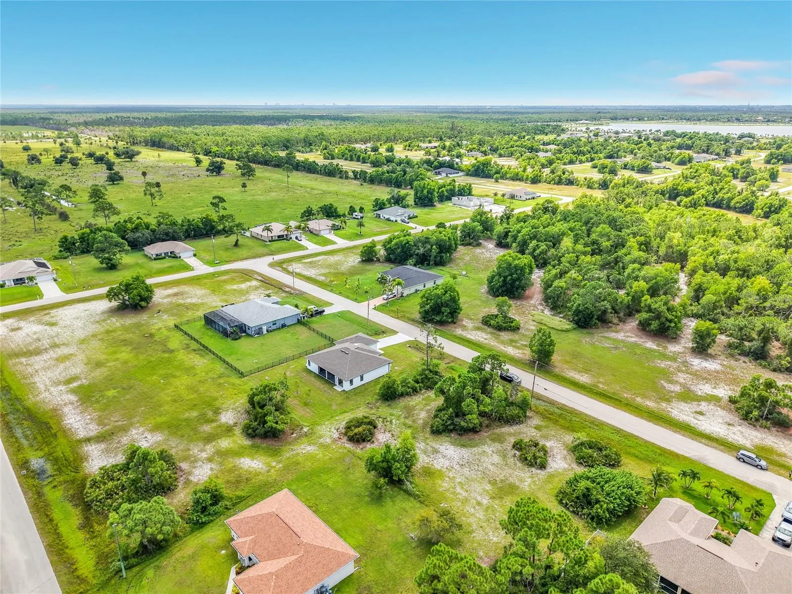 View of up & coming area with large lots