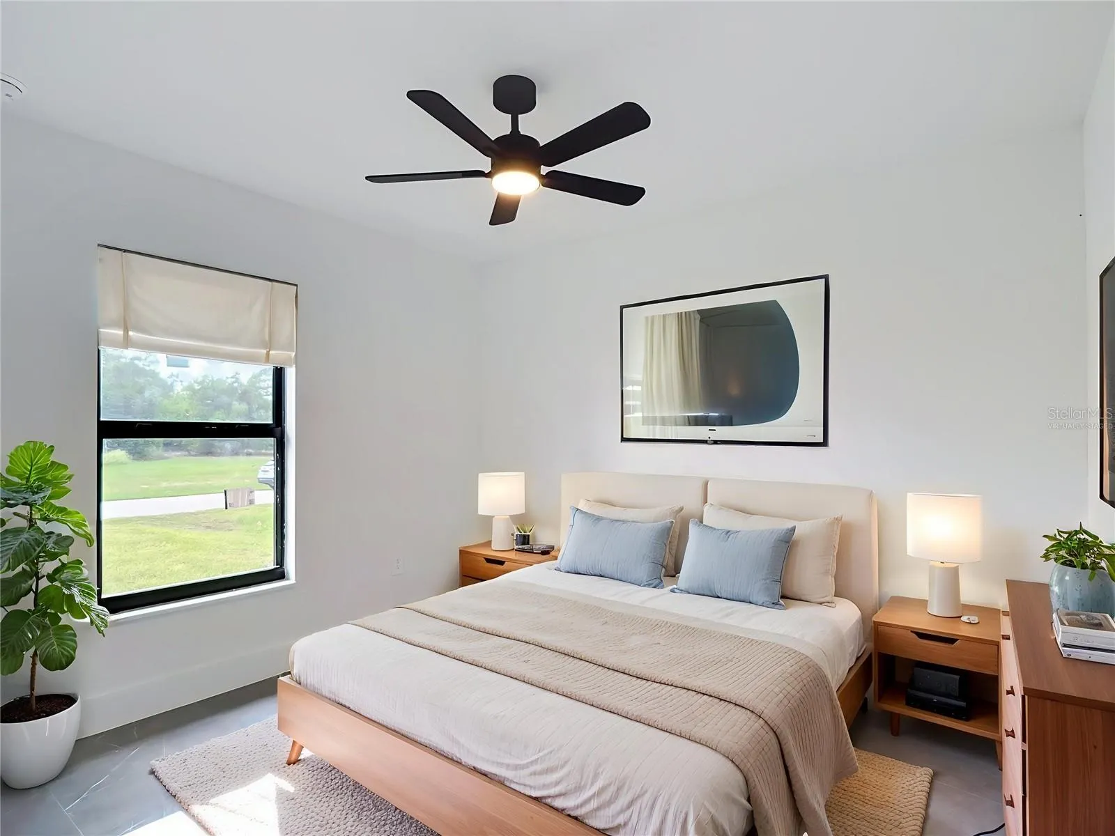 virtually staged bedroom