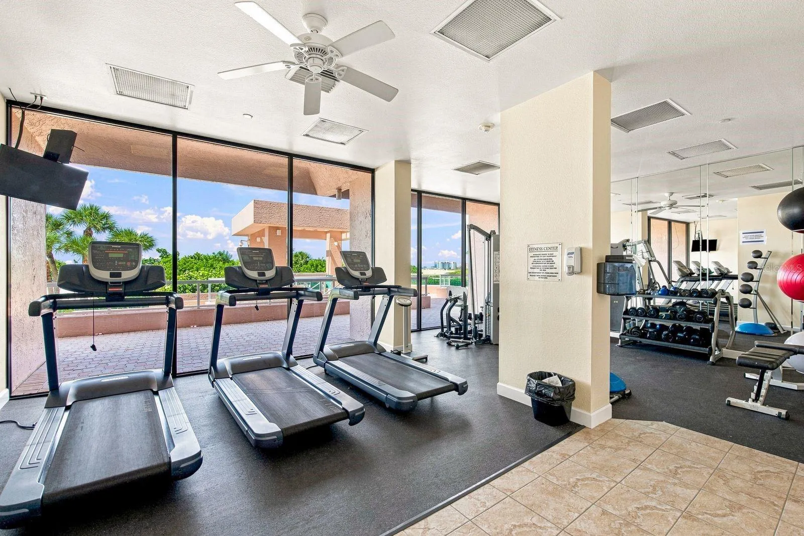 Showers and Locker rooms connected to fitness room