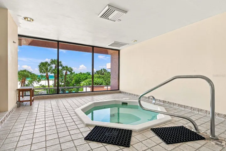 Indoor Whirlpool overlooking the ocean